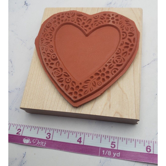 Stampin' Up! Heart Shape Flowers Framed Wood Mounted Rubber Stamp - Picture 6 of 7